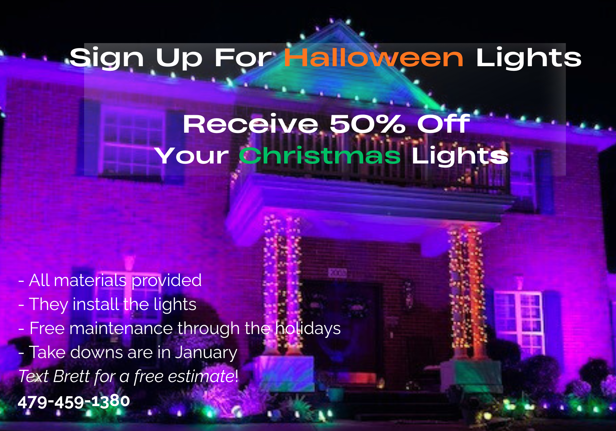 Walter Halloween Christmas Lighting Banner